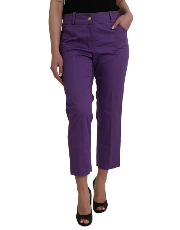 BENCIVENGA  Cotton MidWaist Straight Cropped Women's Pants Formal Stretch Pants