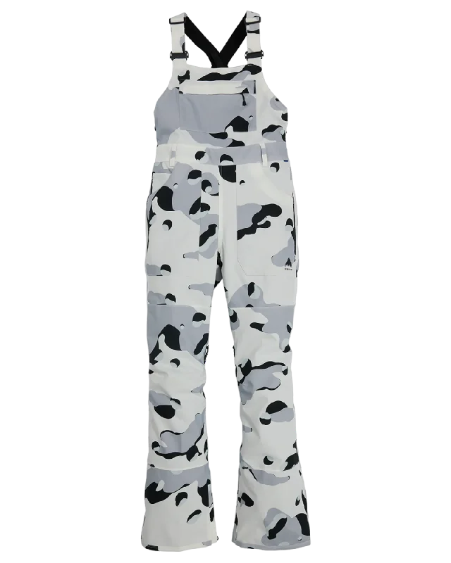 Burton Women's Avalon Stretch 2L Bib Snow Pants - Stout White Cookie Camo Fashionable Sporty Pants