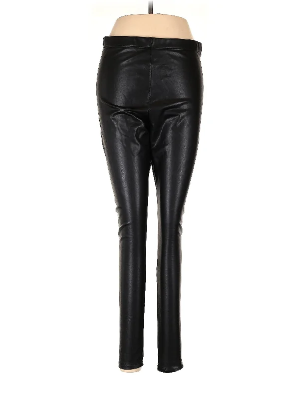 Faux Leather Pants Stylish Paperbag Waist Pants