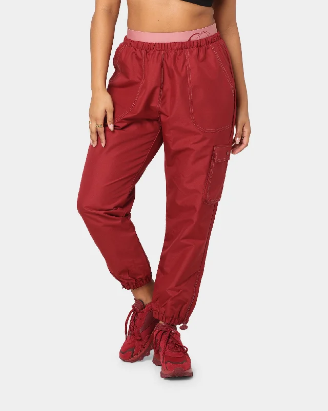 Reebok Women's Cardi B X Reebok Track Pants Triathlon Red High-Waist Jogger Pants