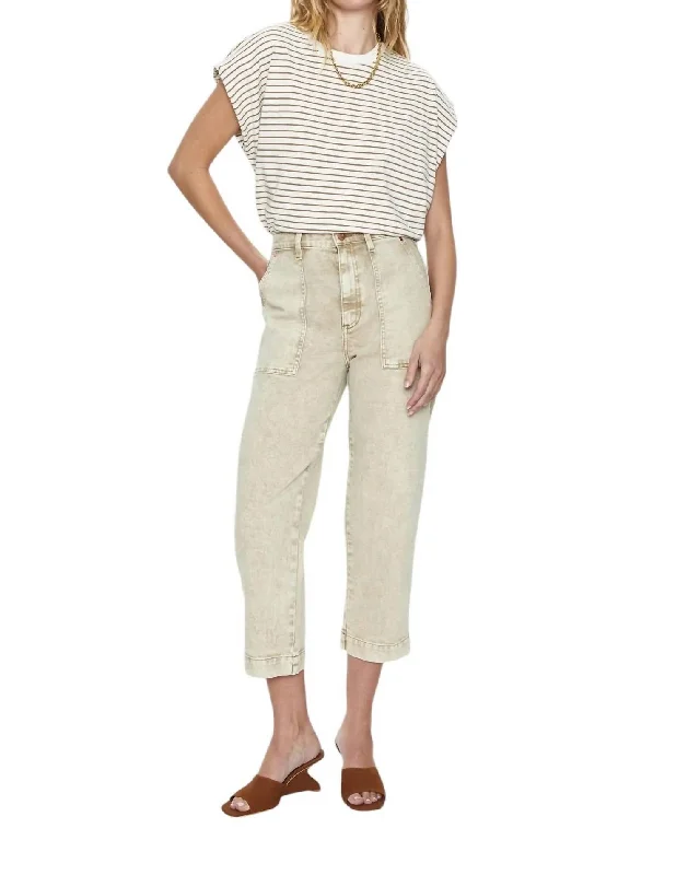 Turner Super High Rise Barrel Pant In Fawn Cozy Knit Pants