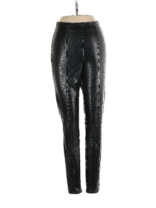 Faux Leather Pants Stylish Slim Trousers