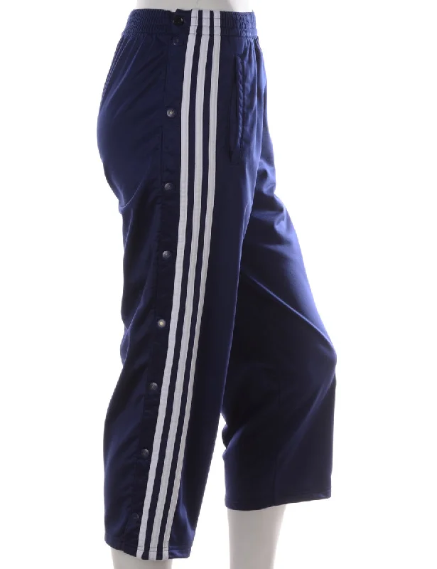 Label Upcycled Adidas Mel Cropped Track Pants Trendy Wide-Leg Pants