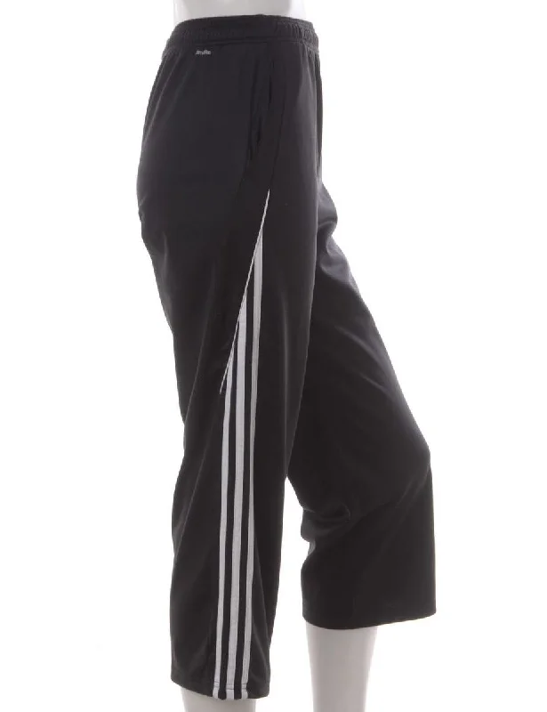 Label Upcycled Adidas Mel Cropped Track Pants Trendy High-Waist Trousers