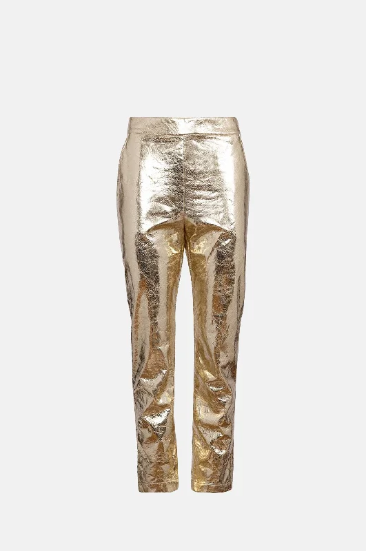 Haskell Pant Cracked Gold Trendy Palazzo Pants