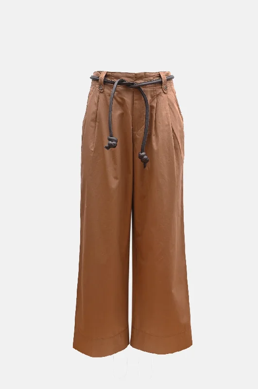 Samaka Garment Dye Pants W/Belt Caramel Stretch Fit Pants