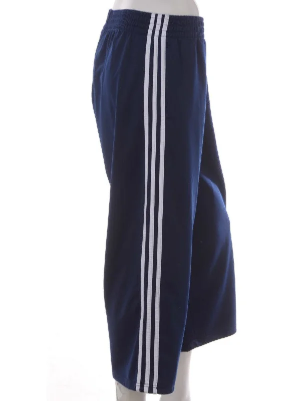 Label Upcycled Adidas Mel Cropped Track Pants Classic Bootcut Trousers