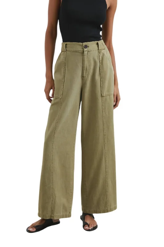 Greer Pants In Canteen Relaxed Linen Pants