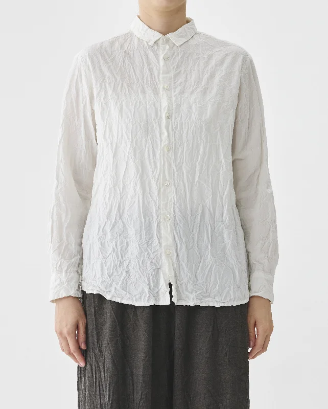 CRINKLE COTTON BLOUSE / OFF WHITE Smart Casual Blouse