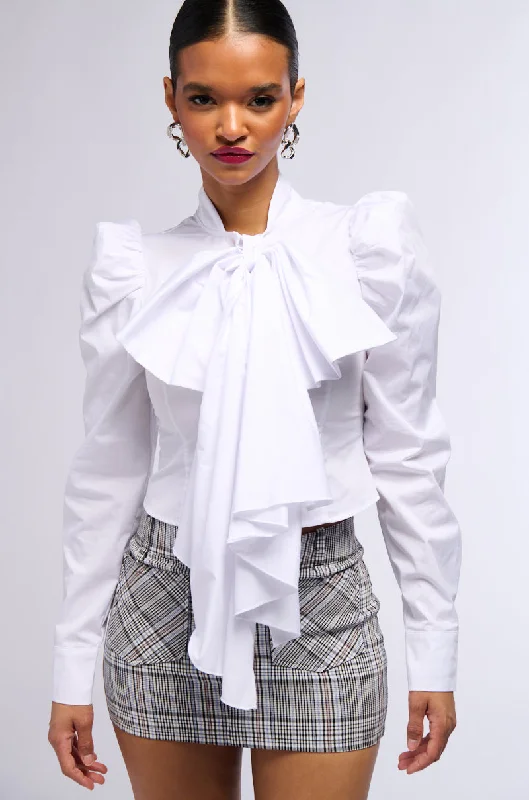 IN YOUR EYES BLOUSE WITH BOW Embellished Collar Blouse