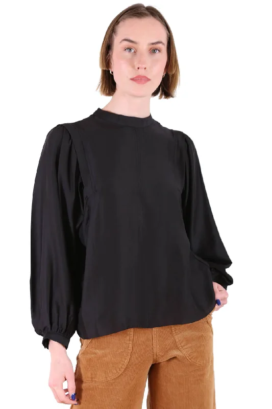 Moonstone Blouse Black in Modal Casual Relaxed Blouse