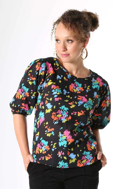 Paradise Blouse in Seersucker Feminine Puff Blouse