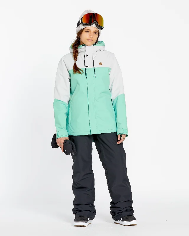 Womens Bolt Insulated Jacket - Wasabi Hooded Caped Shawl Collar