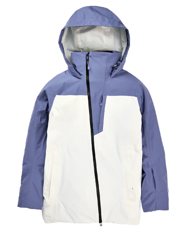 Burton Women's Pillowline Gore-Tex 2L Snow Jacket - Slate Blue/Stout White Welt Pockets Slit Pockets Flap Pockets