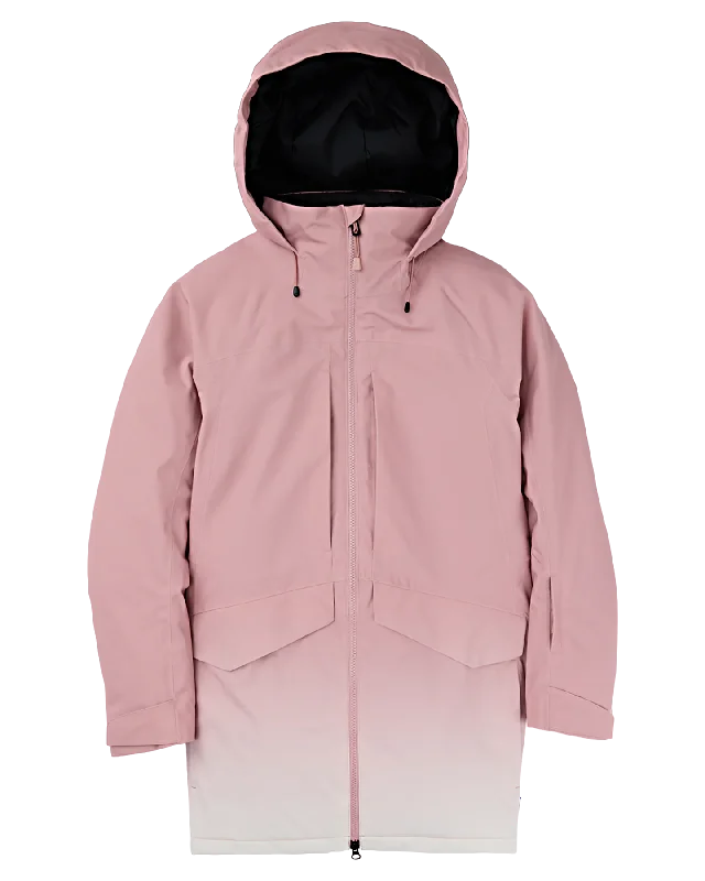 Burton Women's Prowess 2.0 2L Snow Jacket - Blush Pink Ombre Beaded Sequined Faux Fur