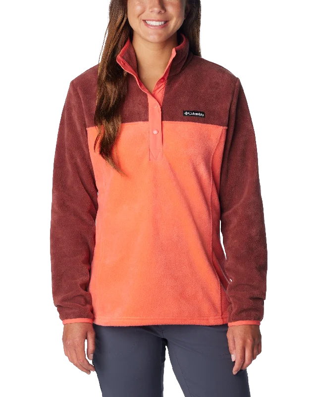 Benton Springs Half Snap Pullover Fleece Jacket in Juicy & Spice Nylon Fabric Polyester Fabric Spandex Fabric