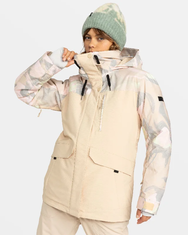 Dawnrae Parka Snow Jacket - Pebble Swirl Spandex Blend Rayon Blend Denim Blend