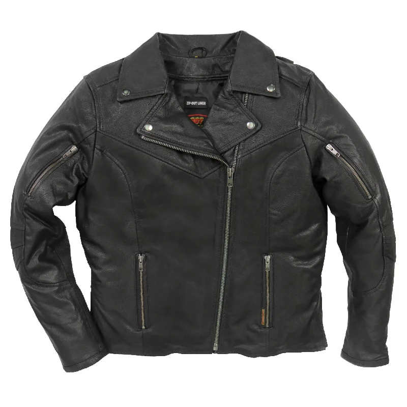 Hot Leathers JKL1029 Ladies Leather Carry Conceal Jacket with Vents Welt Pockets Slit Pockets Flap Pockets