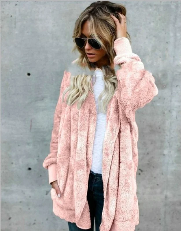 KAYOULAI S-5XL Big Size Winter Coat Women Fur Cardigan Jacket Long Sides Both Side Wearing Faur Fur Coat Teddy Coat Boxy Fit Fitted Loose