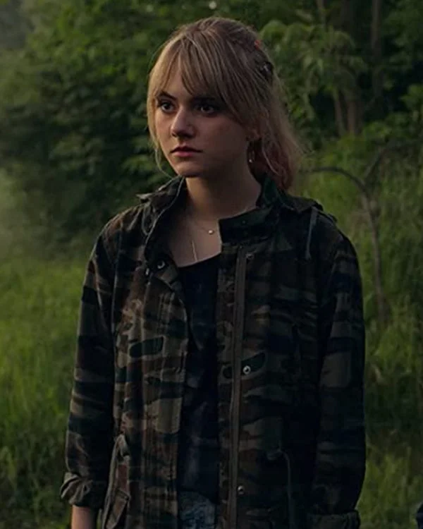 Locke & Key S02 Emilia Jones Camouflage Jacket Polka Dot Checkered Tartan