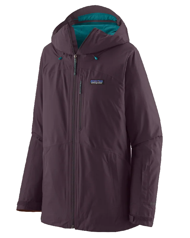 Patagonia Powder Town Women's Snow Jacket - Obsidian Plum - 2024 Beaded Sequined Faux Fur