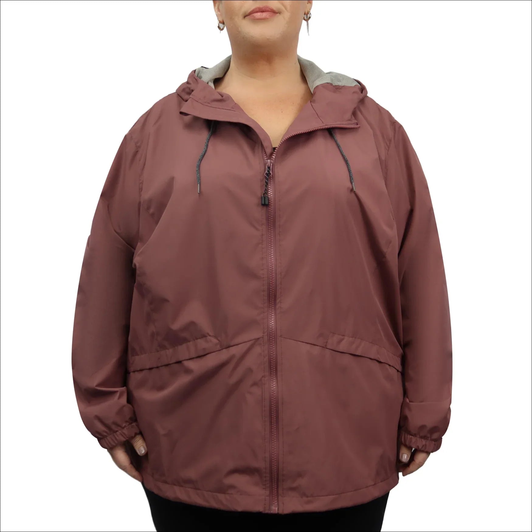 Women’s Plus Size Windguard Hooded 2X-6X Rain Jacket Fleece Fabric Down Fabric Feather Fabric