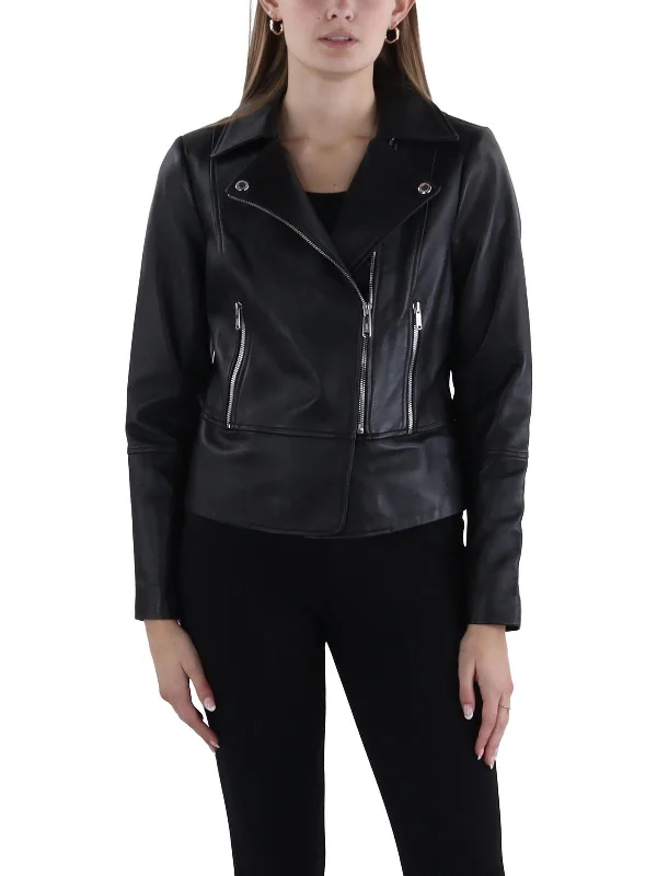 Womens Leather Embossed Motorcycle Jacket Rayon Velvet Corduroy