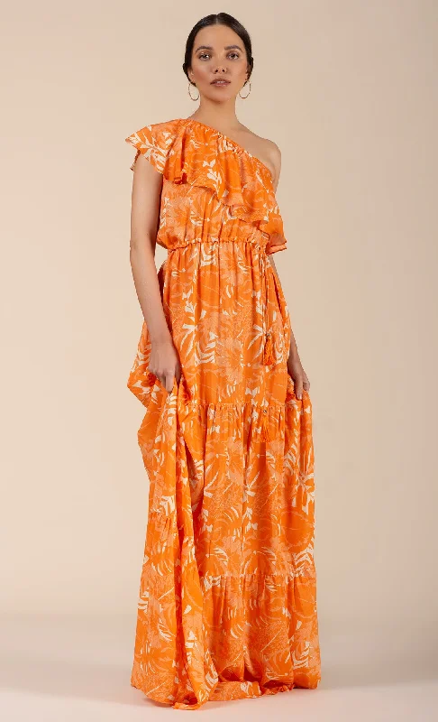 CARMEN MAXI DRESS SUNSET LEAF Classic Tulle Maxi Dress