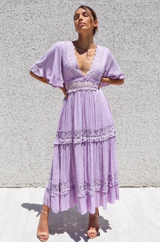 Charlotte Boho Maxi Dress - Lilac Chic Summer Maxi Dress