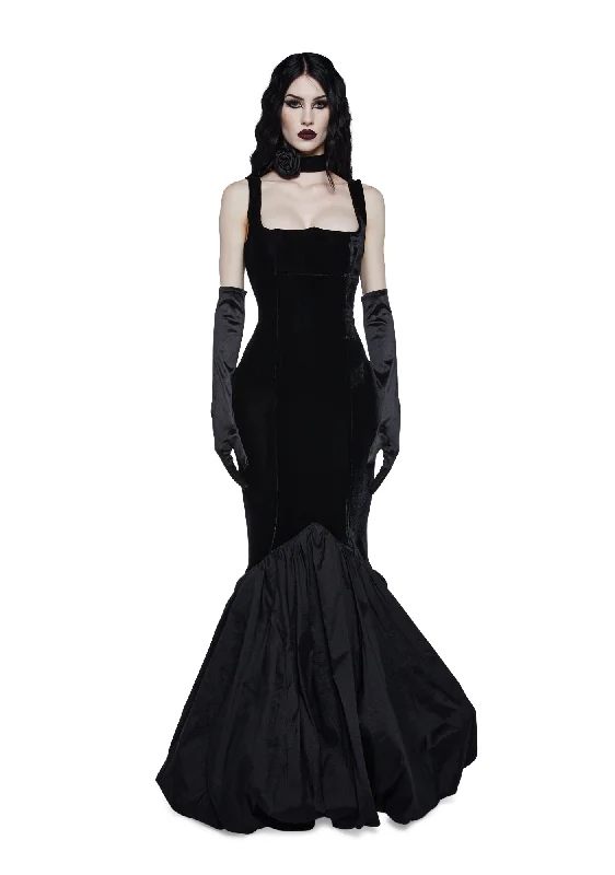 Dark Ballad Maxi Dress Fashionable Button-Down Maxi Dress