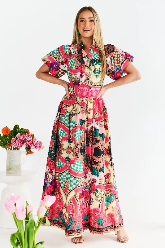 Luisa Maxi Dress - Hot Pink - Exclusive Fashionable Off-Shoulder Maxi Dress