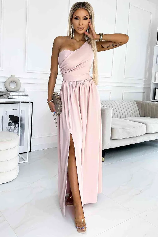 One-Shoulder Slit Maxi Dress Stylish Boho Chic Maxi Dress