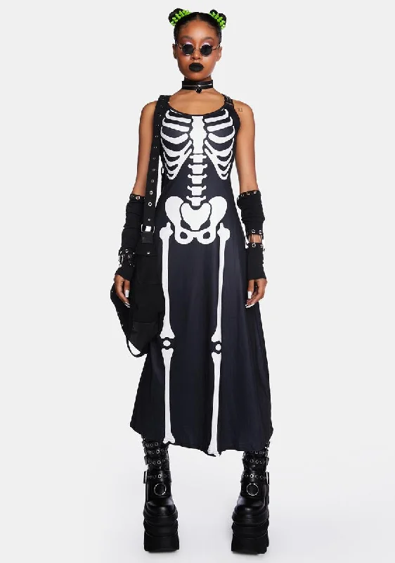 Skeleton Magic Maxi Dress Comfortable T-Shirt Maxi Dress