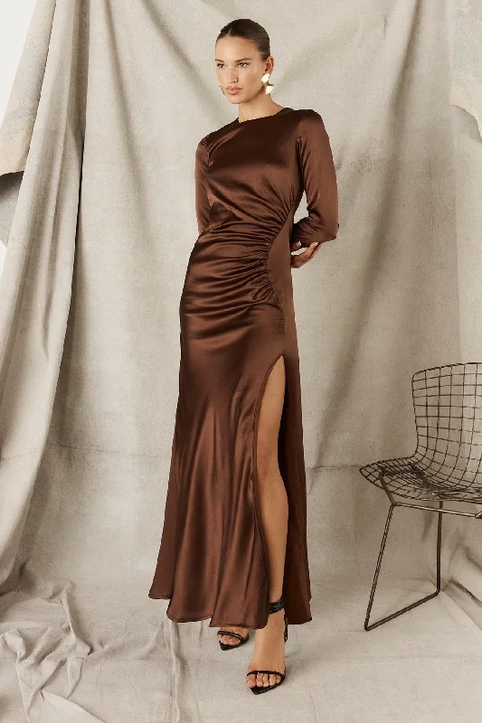 Sofia Irina Silk Maxi Dress - Chocolate Chic Summer Maxi Dress