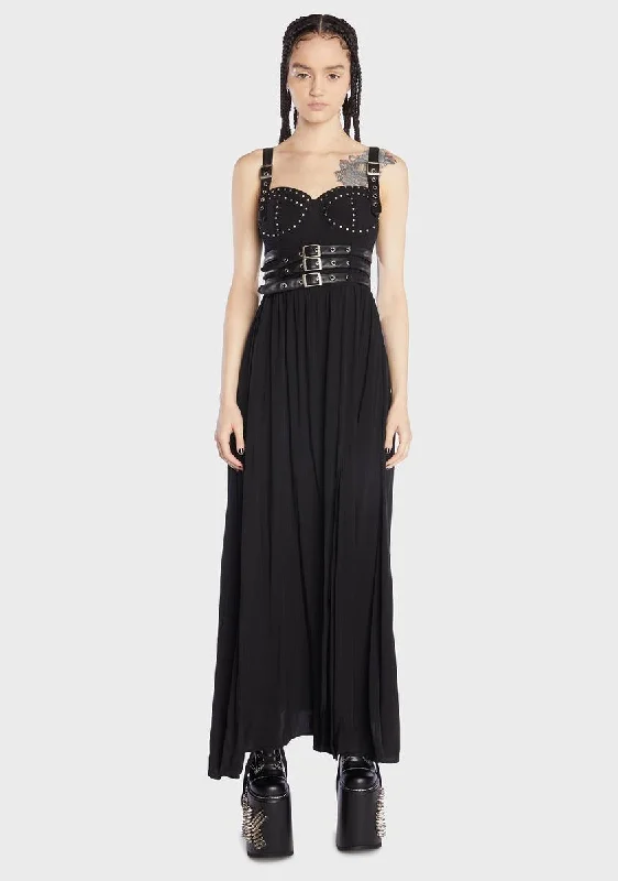 Stepping Into Stardom Maxi Dress Comfortable Plunging Neckline Maxi Dress