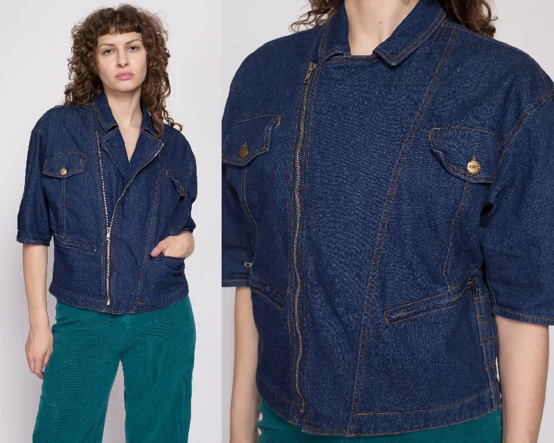 80s Marithe Francois Girbaud Denim Jacket - Small Front Pockets Side Pockets Patch Pockets