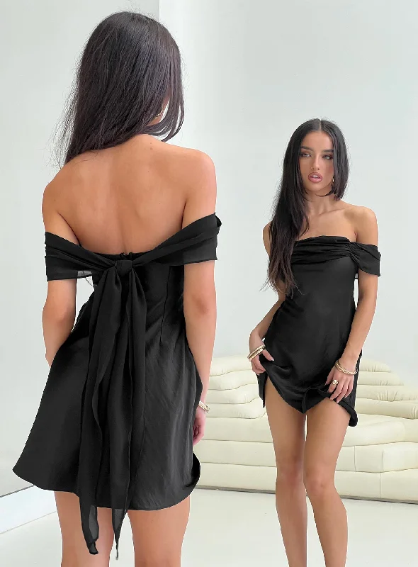 Adoration Mini Dress Black Petite Elegant Tulle Mini Dress