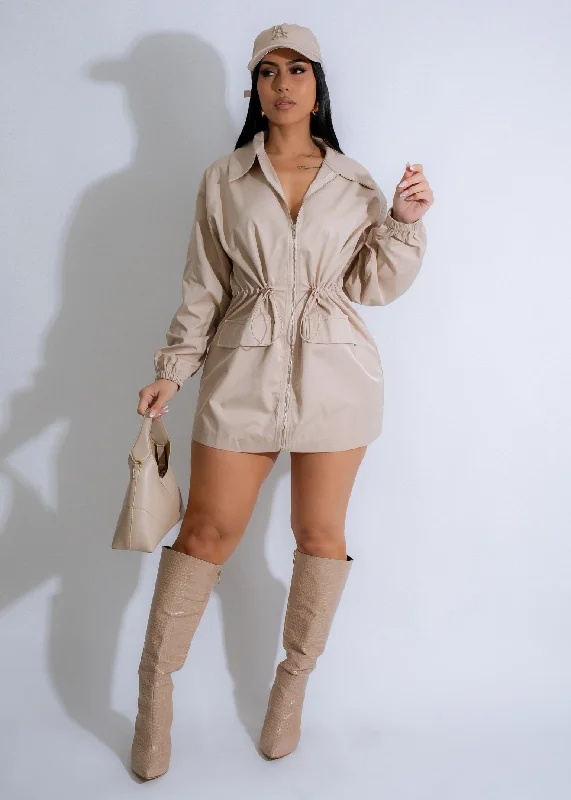 Expedition Chic Mini Dress Nude Stylish Summer Mini Dress