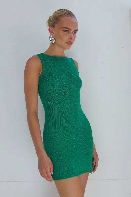 ODESSA MINI DRESS - EMERALD Fashionable A-Line Mini Dress