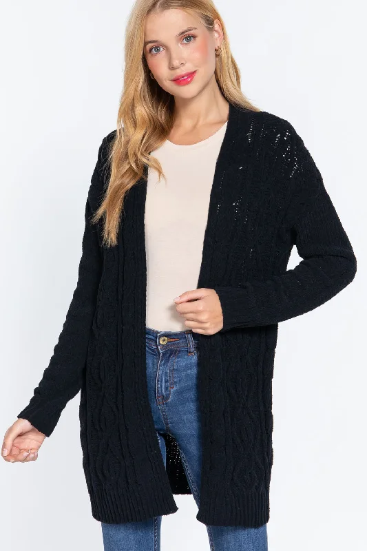 Chenille Sweater Cardigan Cashmere Blend Cotton Blend Poly Blend