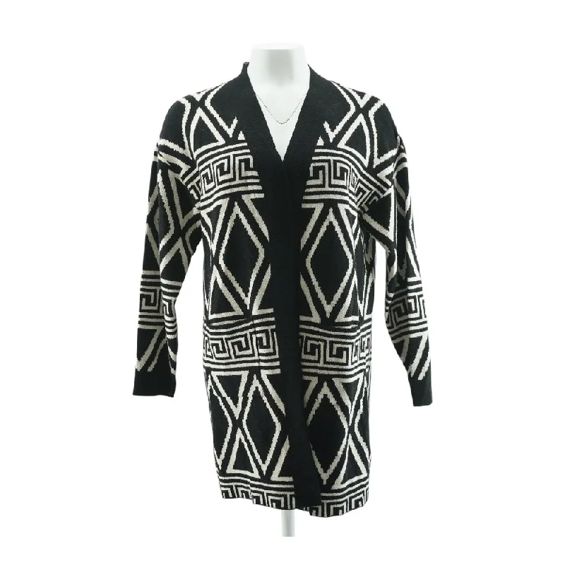 Black Misc Cardigan Sweater Handmade Hand-knitted Hand-woven