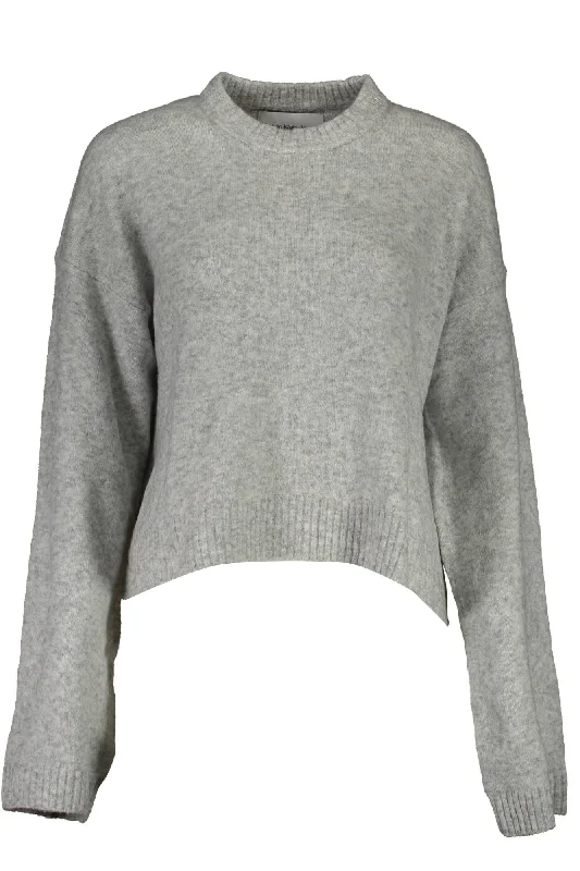 Calvin Klein Gray Wool Women Sweater Nylon Fabric Polyester Fabric Spandex Fabric