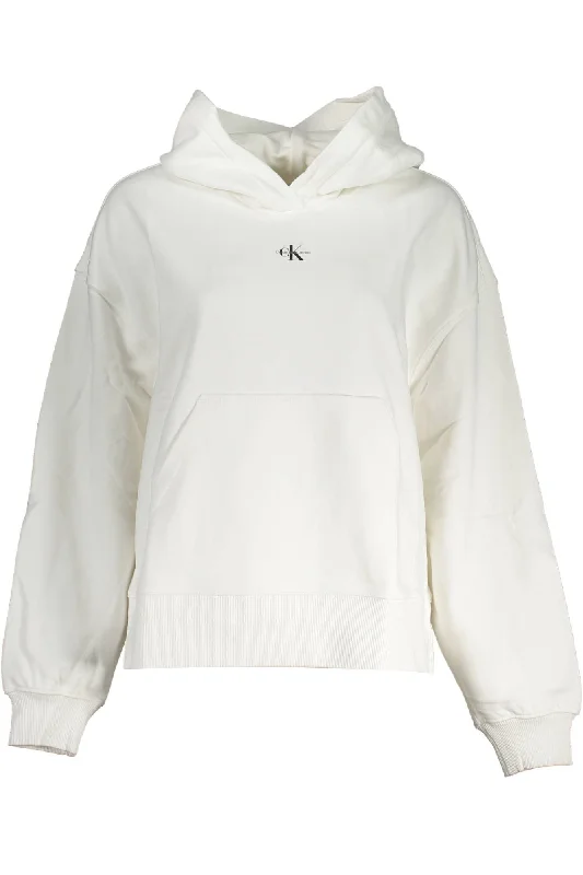 Calvin Klein White Cotton Women Sweater Glossy Satin Silk