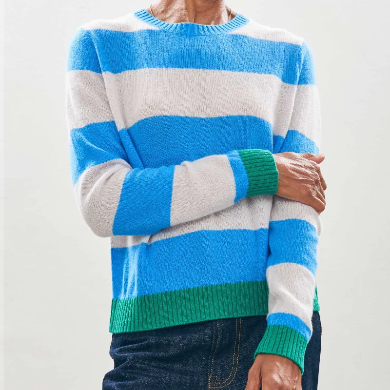 Jumper 1234 Contrast Stripe Crew Bright Pastel Dark