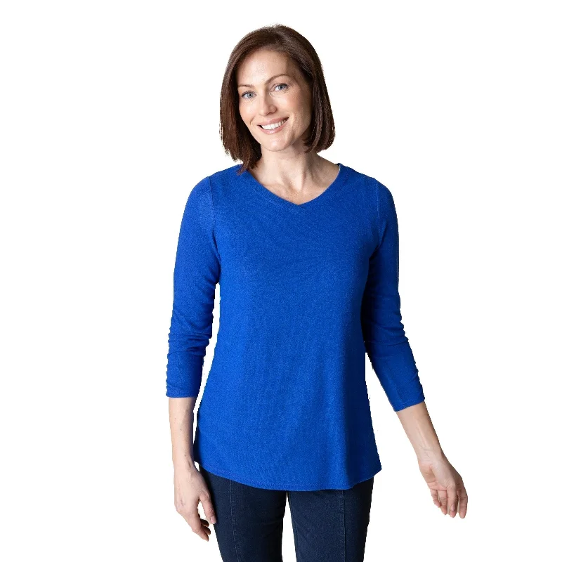 Habitat Long V-Neck Sweater Tunic - 35871 Boat Neck Shawl Collar Notched Collar