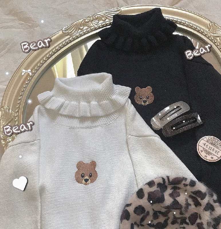 Cute bear sweater YV40856 Striped Floral Plaid