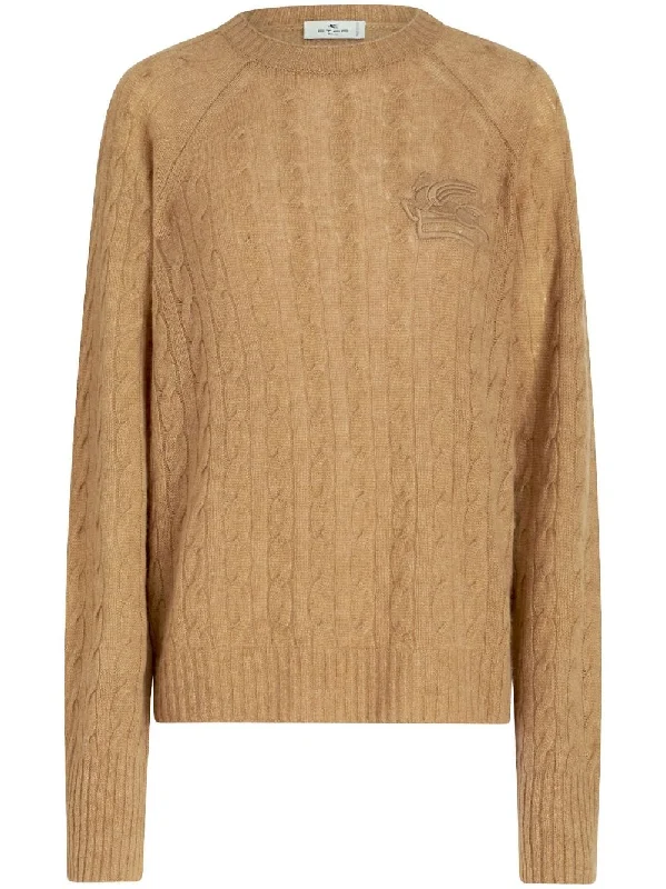 Etro Sweaters Beige Lace Blend Ribbed Blend Corduroy Blend