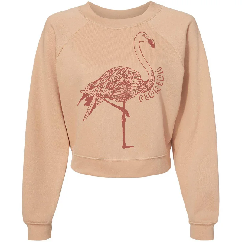 Flamingo Florida Raglan Sweater Print Jacquard Patchwork