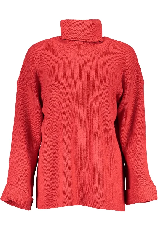 Gant Elegant High Collar Wool Blend Sweater Cable Knit Ribbed Knit Lace Knit