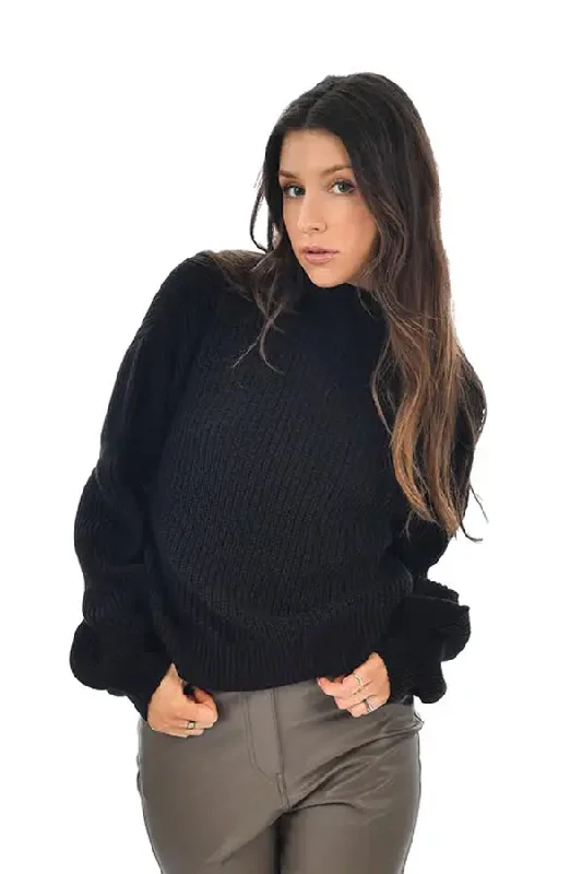 RD Style Imani Sweater Turtle Neck Boat Neck Asymmetrical Neck